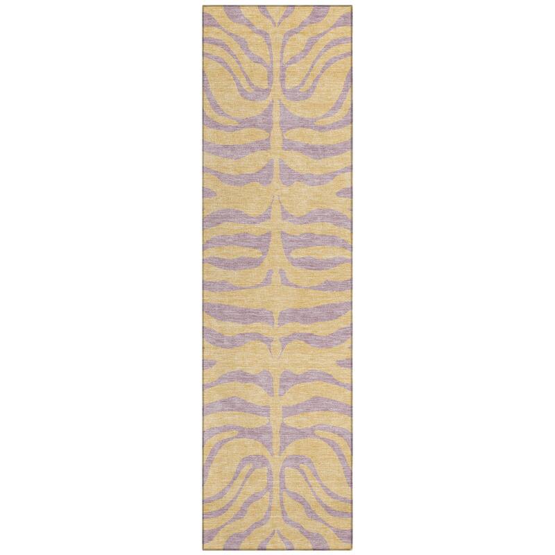 Machine Washable Indoor/ Outdoor Modern Animal Print Chantille Rug