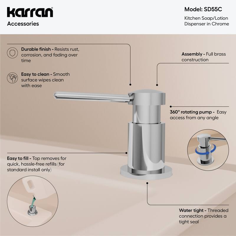 Karran SD55 Kitchen Soap/Lotion Dispenser