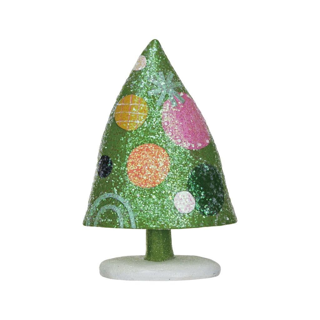 Resin Christmas Tree with Dots and Glitter - Multi