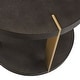 preview thumbnail 6 of 5, Vennesla Gold Finish Metal Dark Brown Faux Shagreen Round End Table by iNSPIRE Q Bold