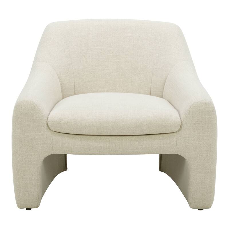 NADAAL STUDIOS Saylor Accent Chair, Textured Woven Fabric Upholstery with Solid Wood Frame, Shadowed Grey - Dune