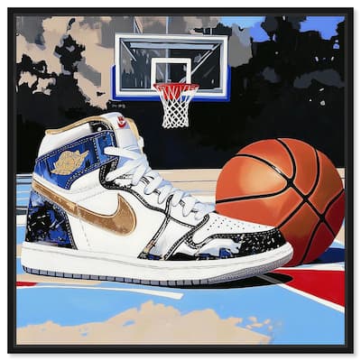 Basketball Court Blues Canvas by Art Remedy