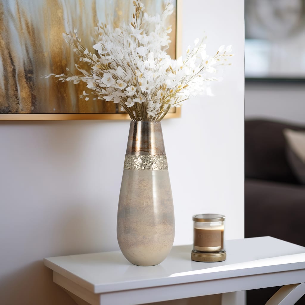 Sagebrook Home Glam Modern Glass Vase