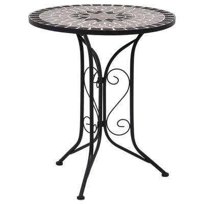 Mosaic Bistro Table Gray 24" Ceramic