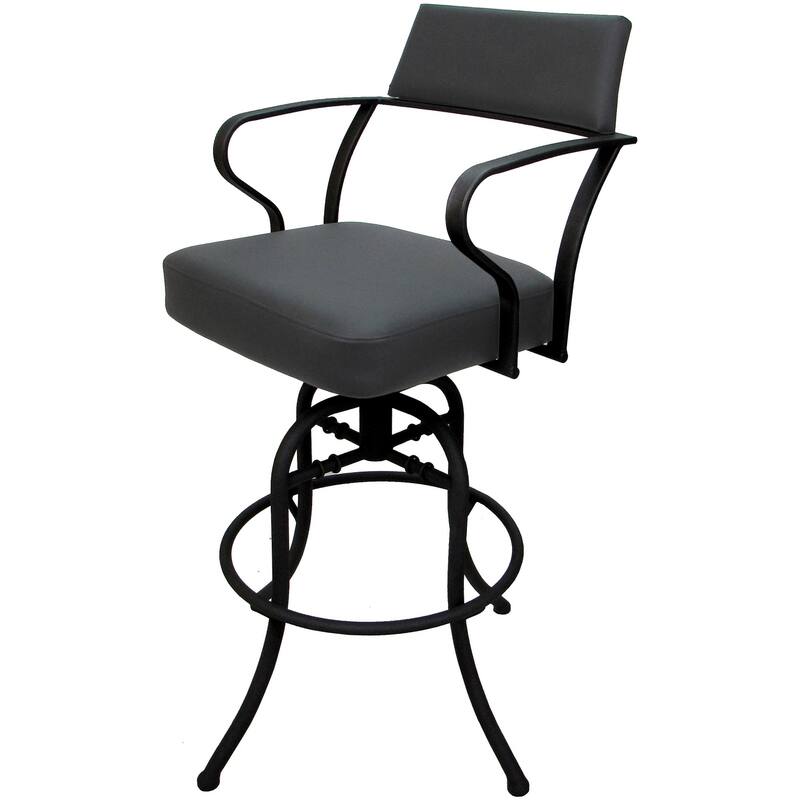 Carolina Grey Swivel Tilt Counter 26" Metal Bar Stool - 26" Seat - Black