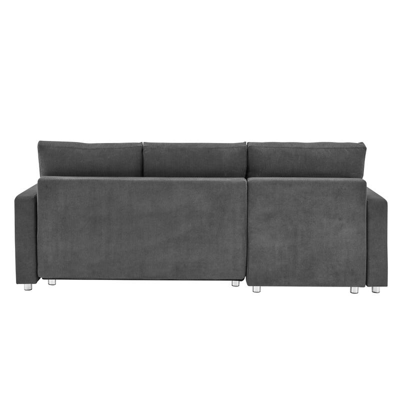 L Shaped Convertible Sleeper Sofa,90" Sectional Couch wStorage Chaise
