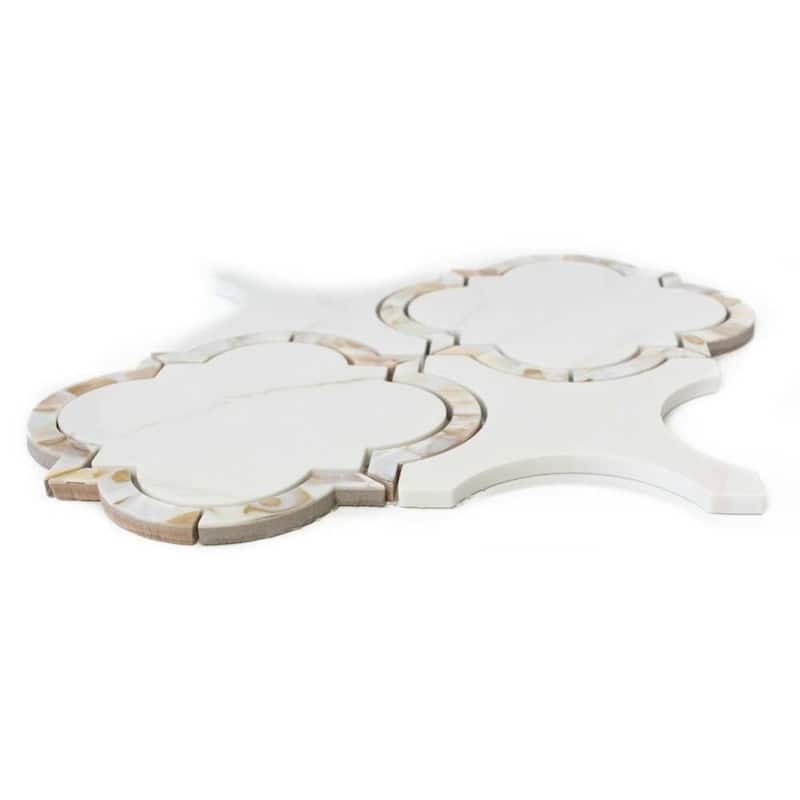 Delphi Pearl 12x12 Glass Arabesque Mosaic Tile - Wall, Backsplash