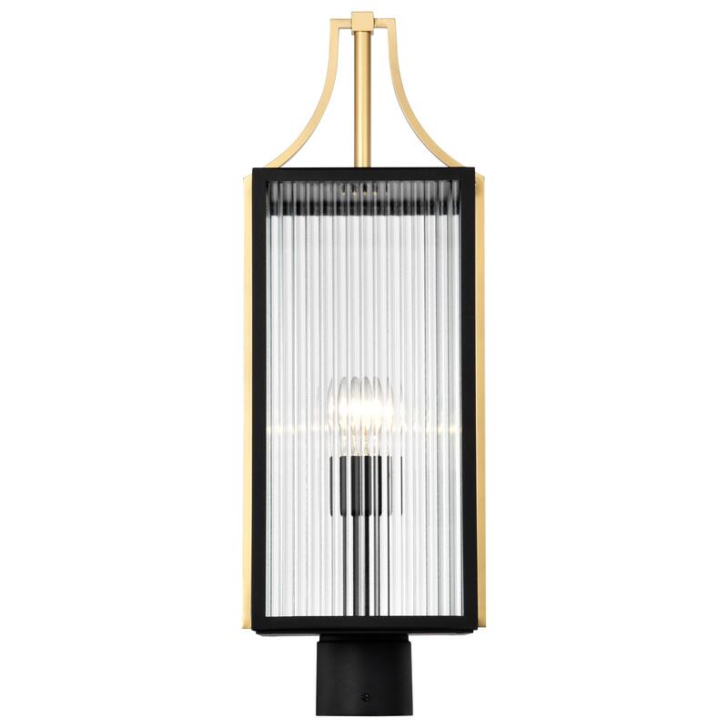 Holden Outdoor Post Lantern Gold and Black Finish Clear Glass
