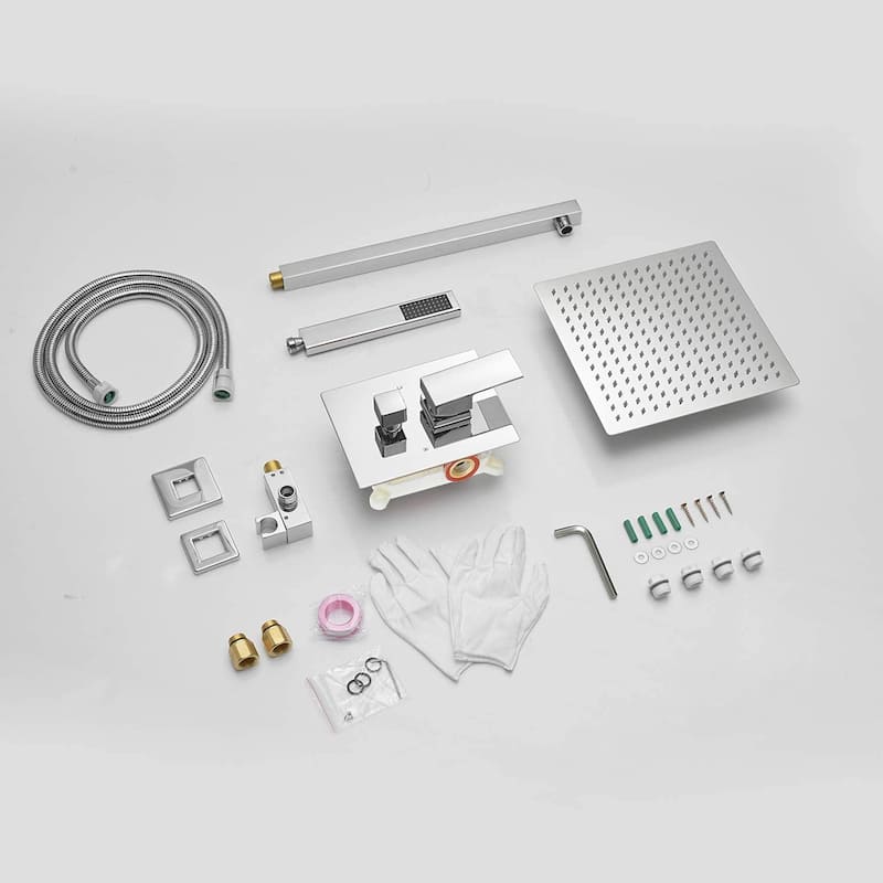 WIZ 2-Spray 12 in. Wall Mount Shower Head System Shower Faucet