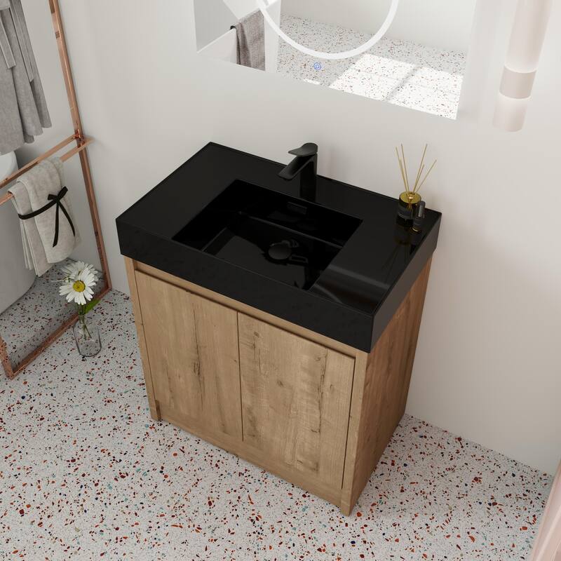 Beingnext 24"/30"/48"/60" Bathroom Vanity with Sink, Freestanding Bathroom Vanity with Soft Close Door