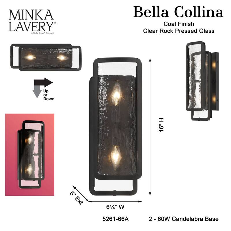 Minka Lavery 5261 Bella Collina 2 Light 16" Tall Wall Sconce with