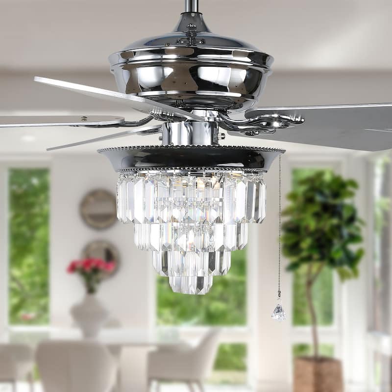 Belladepot 52" Crystal Reversible Ceiling Fan with Light Kit and Remote Control