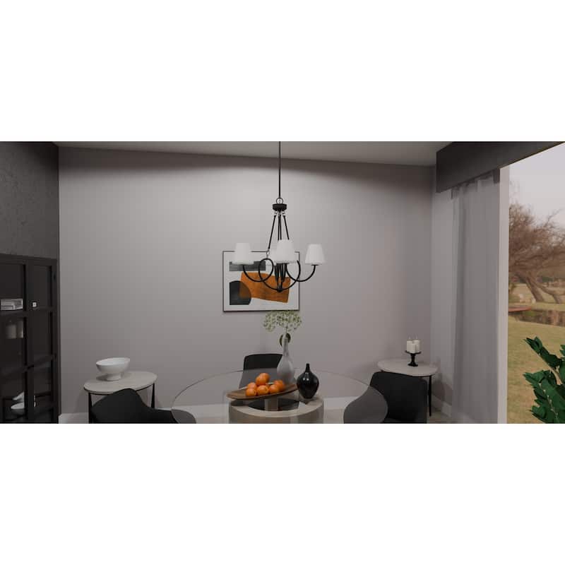 Atkins 4-Light Matte Black Chandelier