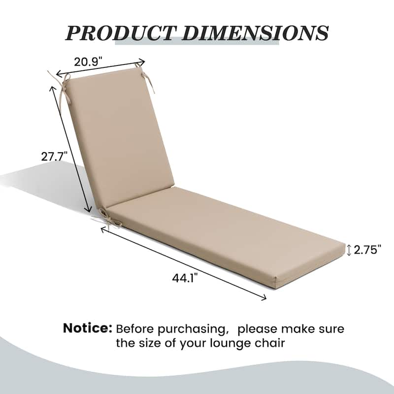 Pellebant Outdoor Patio Chaise Lounge Cushion