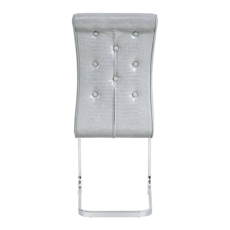 Set of 4 Retro Alligator Skin Upholstered Dining Chairs