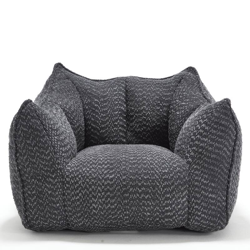 Chenille Square Lounge Chair with Armrests and High Resilience Foam Seat