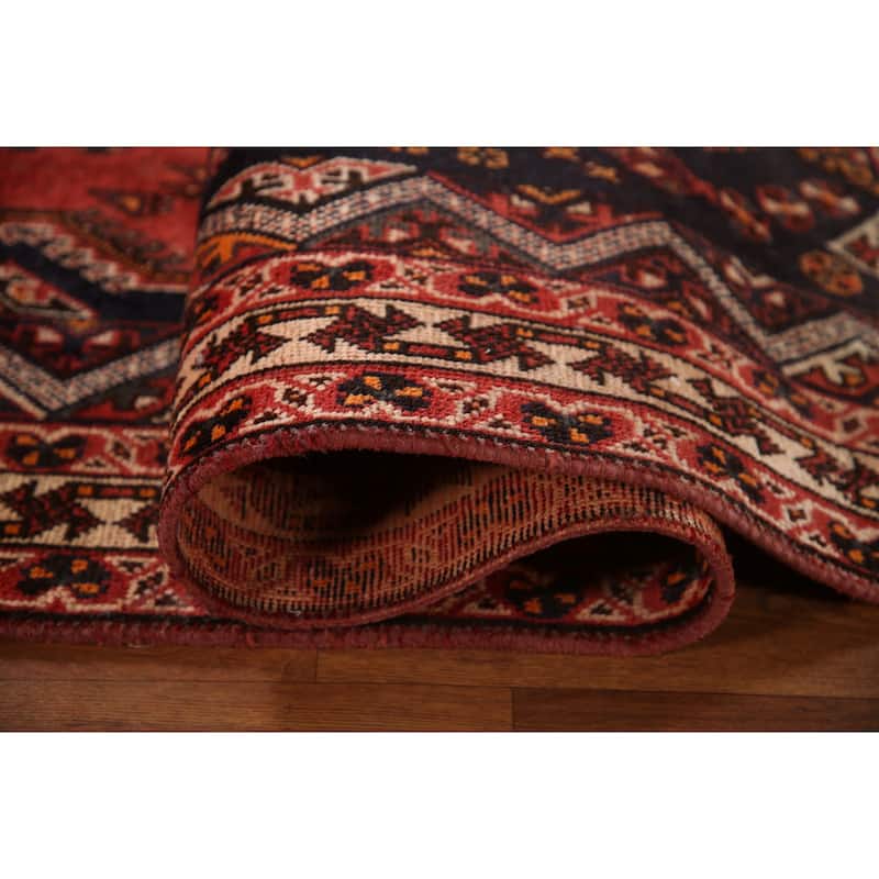 Vegetable Dye Tribal Shiraz Persian Rug Handmade Vintage Wool Carpet - 6'11"x 9'11"