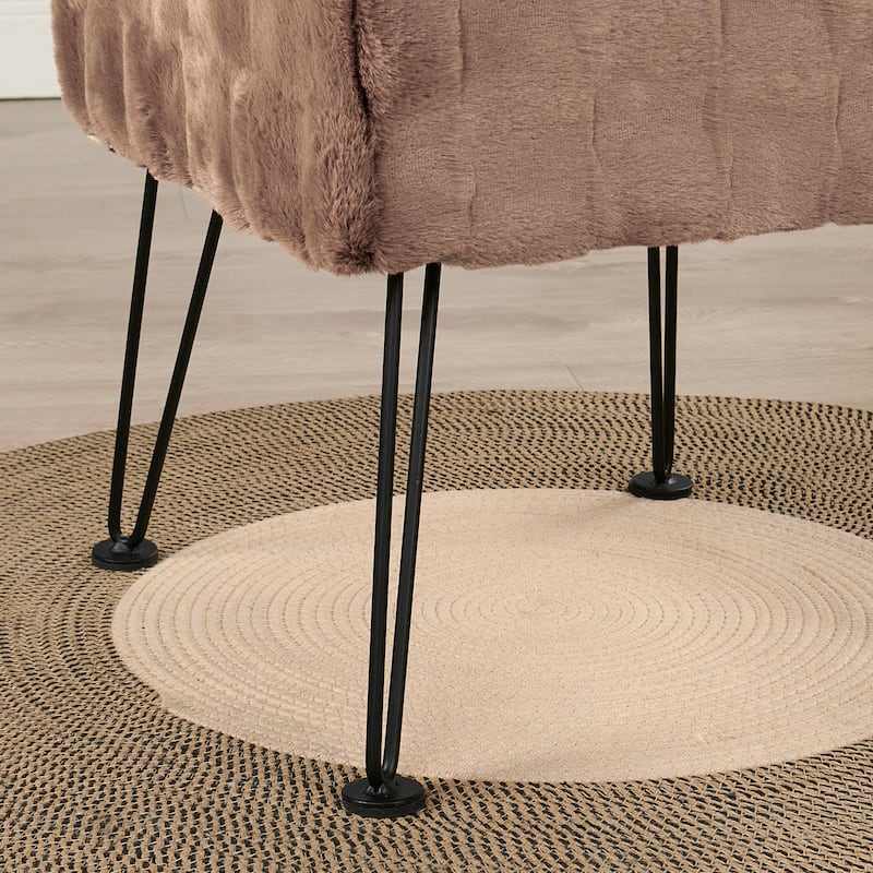 Home Soft Things Brick FauxFur Stool Soft Ottoman Furry Padded Seat