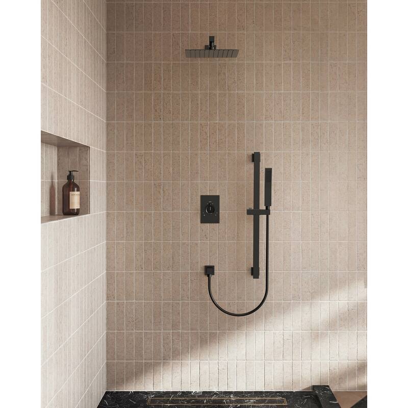 Slide Bar High-Pressure Balancing Shower System 10" Rainfall Shower Head with Handheld Shower