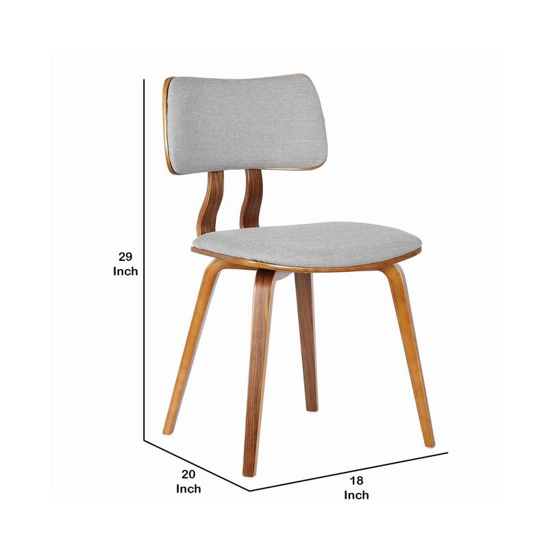 Brown/Gray Fabric Upholstered Wood Frame Dining Chair, Sturdy Dining Chair for Dining Rooms - 19