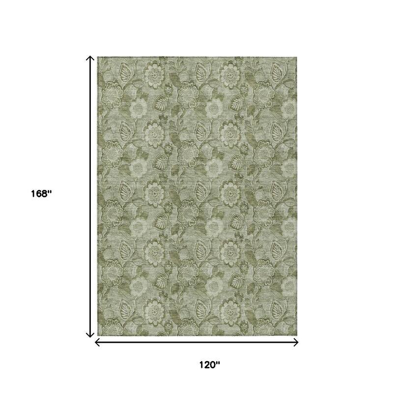 HomeRoots Floral Transitional Rectangle Outdoor Rug