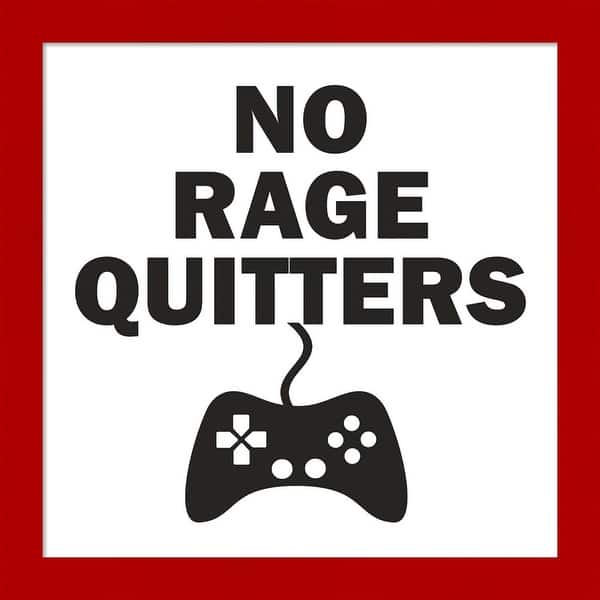 slide 1 of 3, Linda Woods 'No Rage Quitters BW' Framed Art