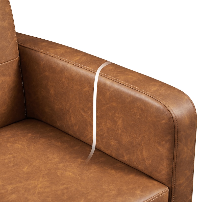 Yaheetech Modern Faux Leather Tufted Accent Chair with Solid Wood Legs - 28.5"×29"×33"