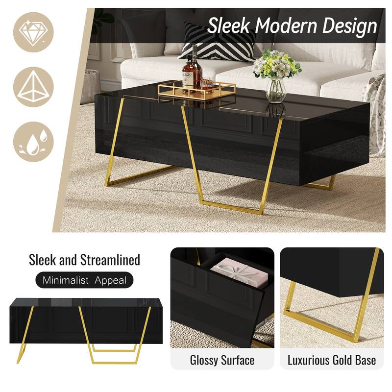Modern Rectangular High Gloss Coffee Table