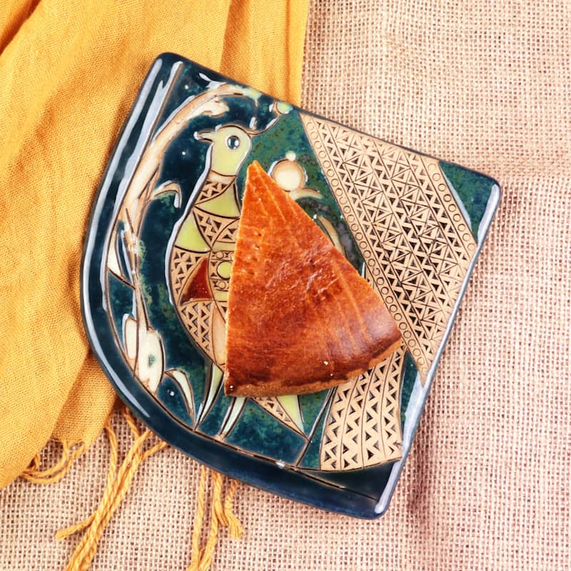 Novica Handmade Bird Of Elegance Glazed Ceramic Plate
