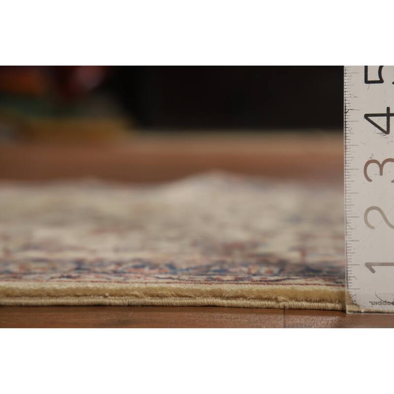 Hand Knotted Oriental 100% Wool Carpet Traditional Floral Beige & Ivories Kashan Runner Rug - 10' 0'' X 2' 7''
