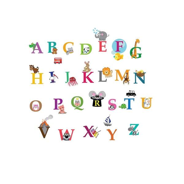 slide 2 of 14, Walplus Kids Learning Alphabets Wall Sticker Nursery Decor Art Decal