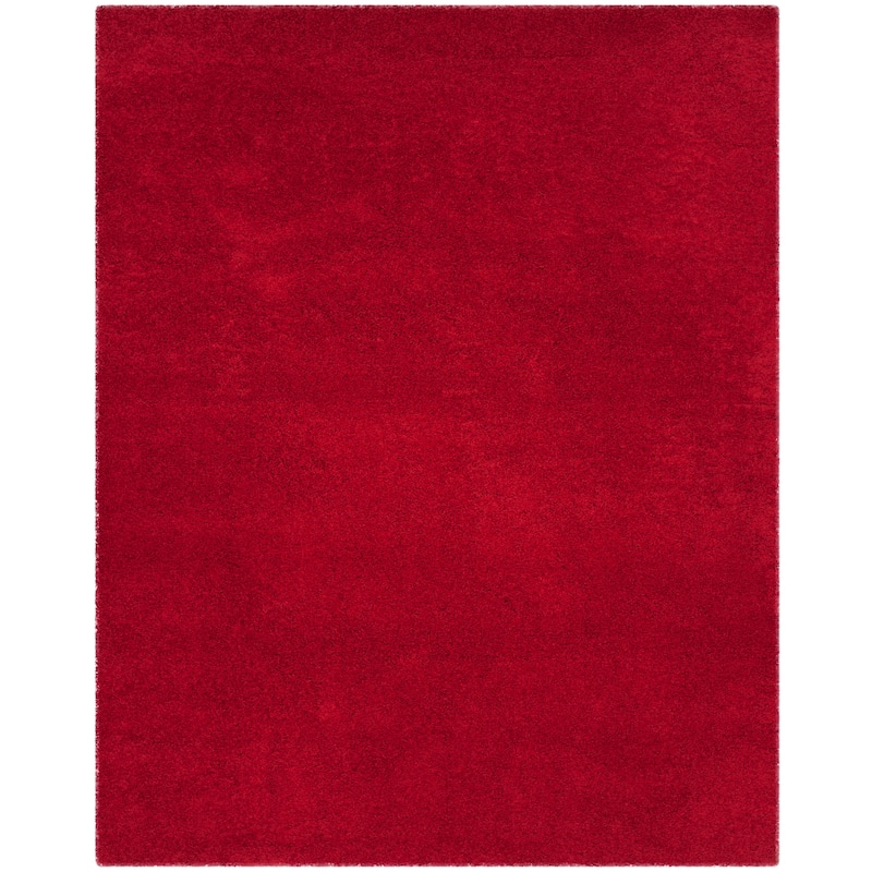 SAFAVIEH Laguna Shag Verdiana Solid Color 2-inch Thick Rug. - 8' x 10' - Red - Rectangle