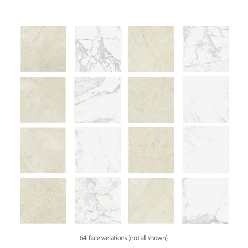 Merola Tile Reve Checker Blanc with Beige 11-3/4" x 11-3/4" Porcelain Floor and Wall Tile
