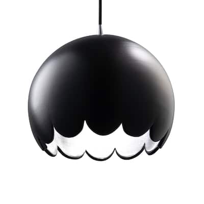 Justice Design Group Radiance Polished Chrome Scallop Ceramic Pendant