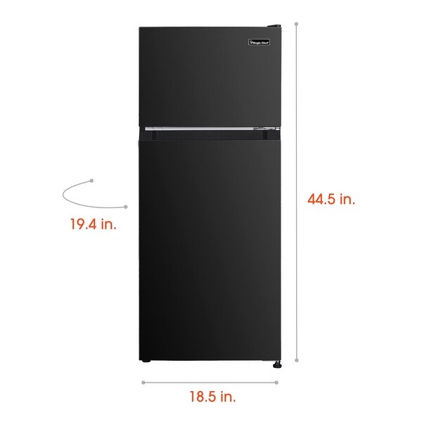 Magic Chef Mini Refrigerator with Freezer, Stainless Steel - Bed