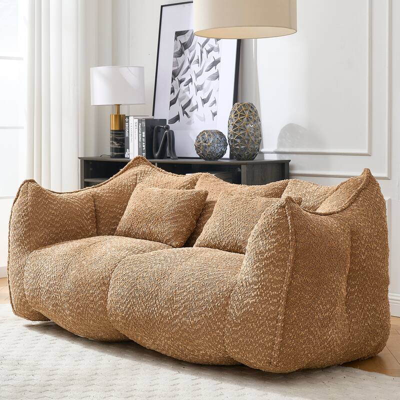 Beanbag Chair with High Resilience Foam Core. The Square Recliner Sofa Is Ideal for Family Members And Friends Engaged in Games