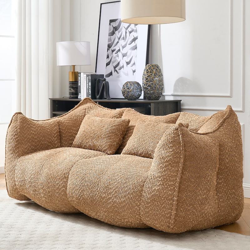 Giant Bean Bag Loveseat Sofa with Armrest for Living Room