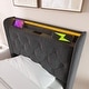 preview thumbnail 8 of 44, Lift Up Storage Platform Bed with USB Ports on Linen/PU Upholstered Headboard, 360° LED Low Profile Bed Frame, Remote Control