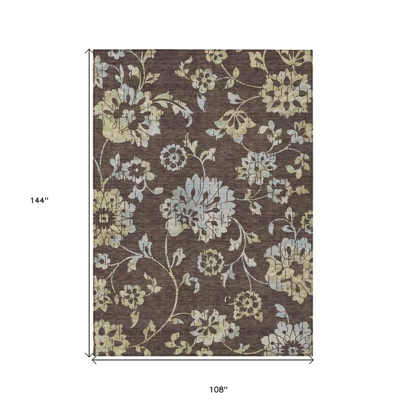 HomeRoots Floral Transitional Rectangle Outdoor Rug