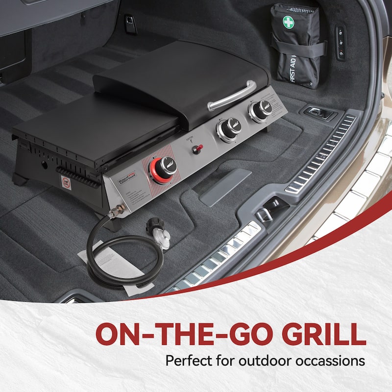 Royal Gourmet 3-Burner Grill and Griddle Combo Station with Lid