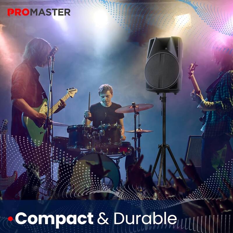 Tripod Speaker Stand - Universal and Telescopic Adjustable, Non-Slip Fleet, On-Stage and Studio-Quality Tripod Speaker Stand