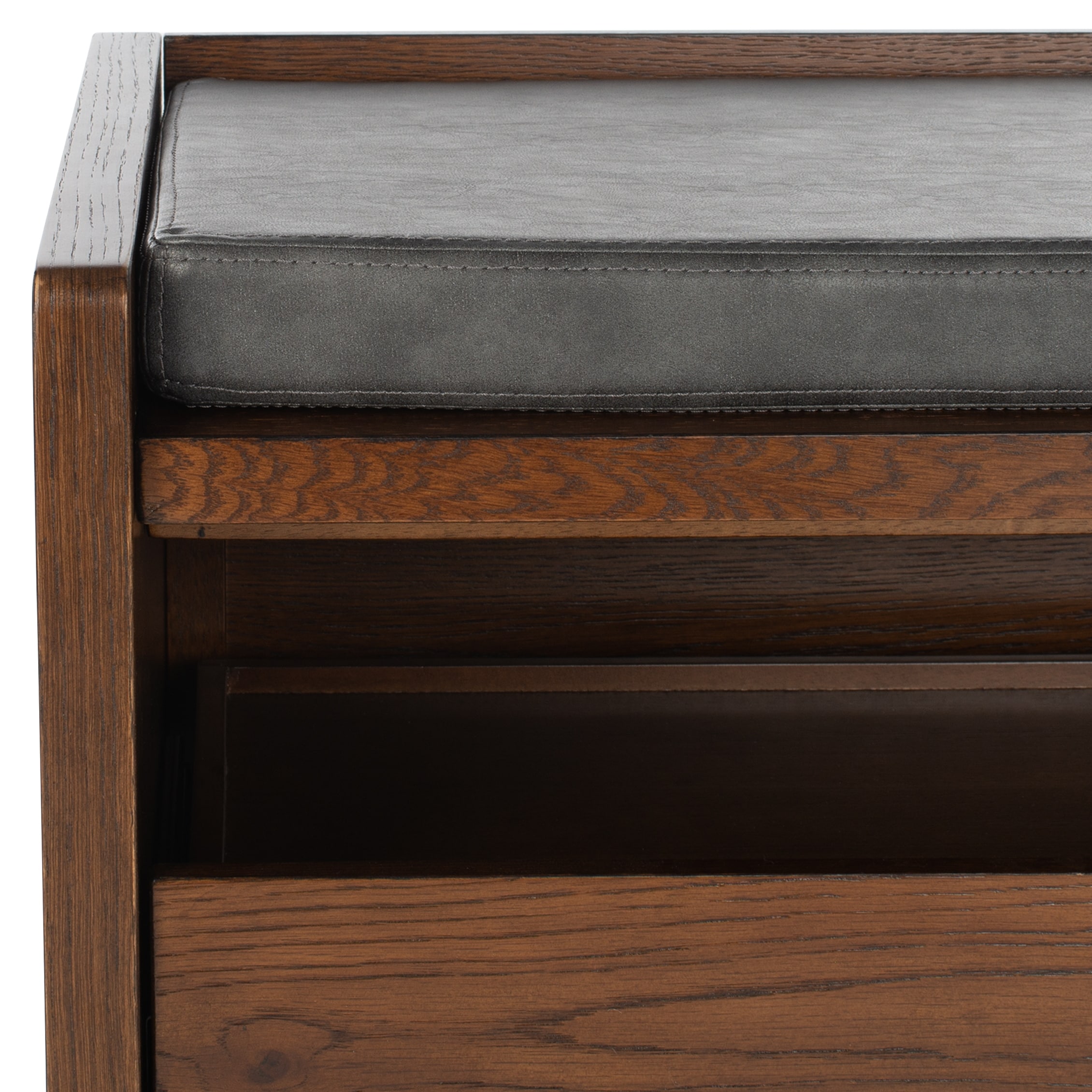 SAFAVIEH Percy Shoe Storage Bench - White/Grey