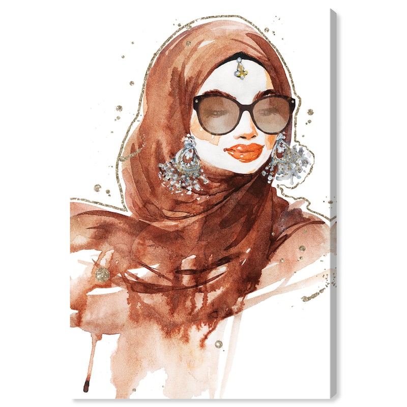 Wynwood Studio Fashion and Glam Her Glamorous Side Brown and Glam Wall Art Canvas Print