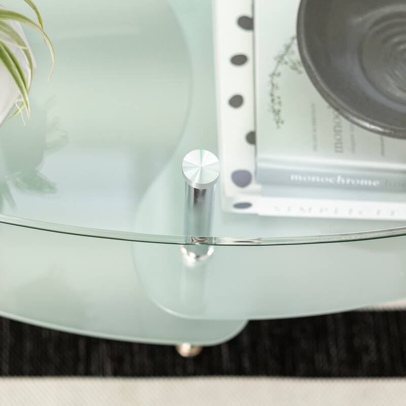 Middlebrook Toston Modern Frosted Glass 38" Coffee Table