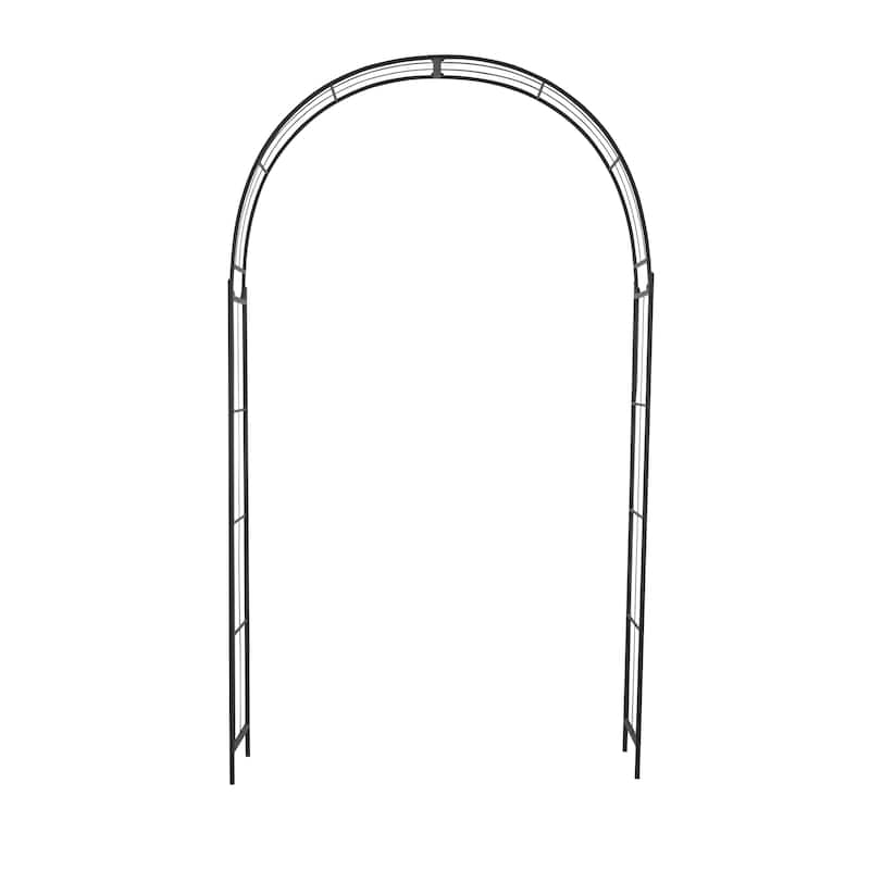 Metal Indoor Outdoor Arched Garden Arbor with Lattice Work Sides - Black or White - Roche River Decor
