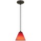 preview thumbnail 2 of 4, Access Lighting Martini - E26 LED Cord Pendant - Oil Rubbed Bronze Finish - Red Glass Shade