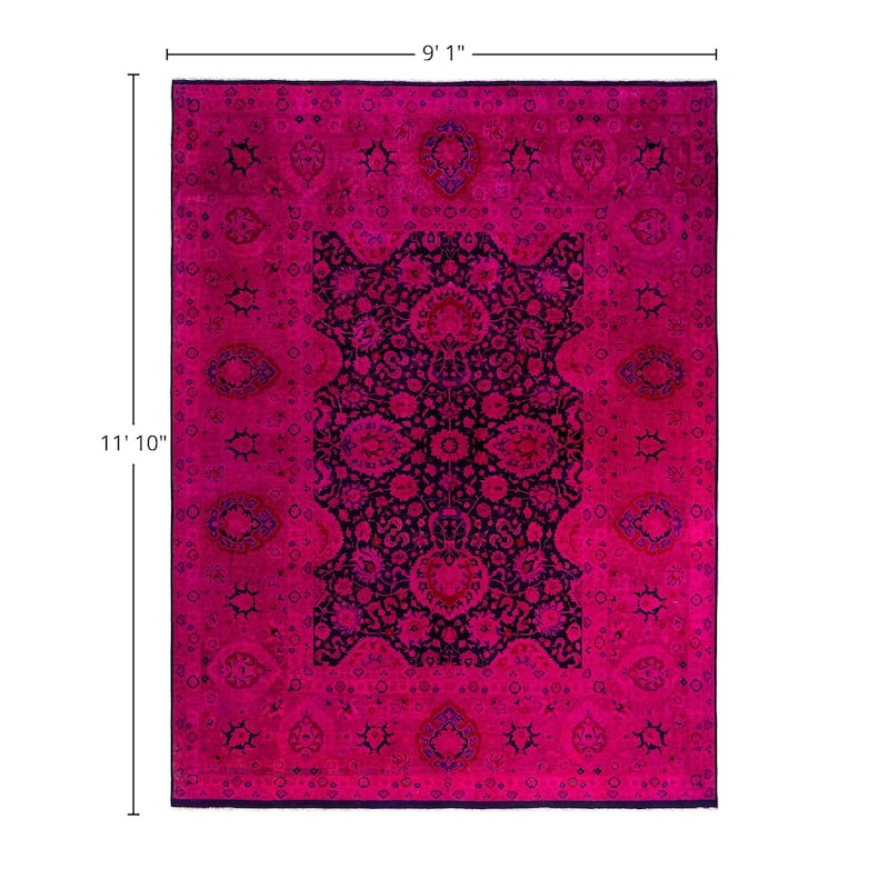 Fine Vibrance One-of-a-Kind Hand-Knotted Area Rug - Pink, 9' 1" x 11' 10" - 9' 1" x 11' 10"