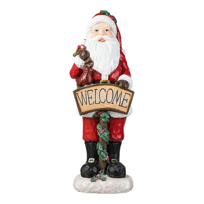 Glitzhome 28"H MGO Christmas Santa Porch Decor - 28"