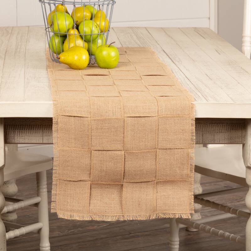 Jute Burlap Natural Basket Weave Runner - 13x48
