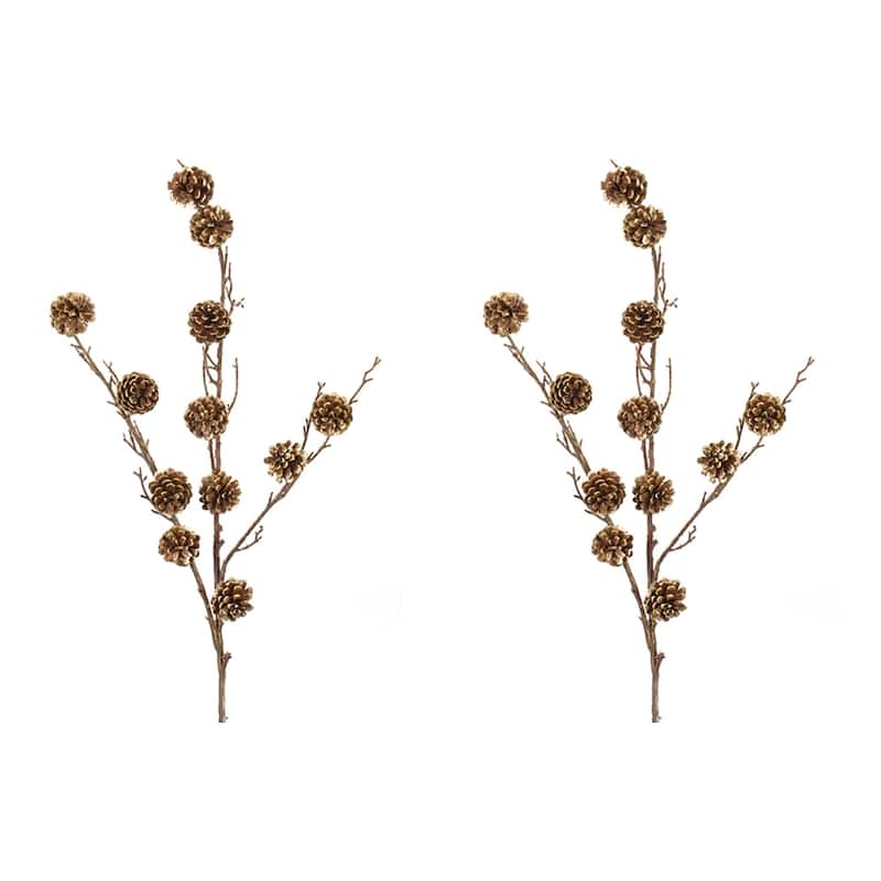Set of 2 Pinecone Twig Artificial Christmas Sprays 35"